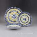 Louça de luxo de cor de creme popular conjunto de cerâmica